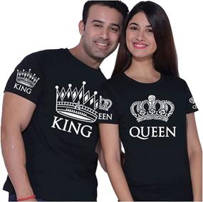 img 2 attached to Stylish Queen Matching Shirts for Couples: Black Men's Clothing in T-Shirts & Tanks