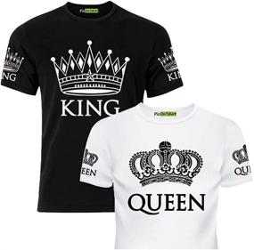 img 4 attached to Stylish Queen Matching Shirts for Couples: Black Men's Clothing in T-Shirts & Tanks