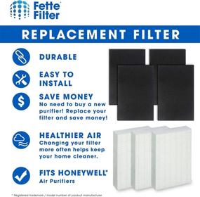 img 3 attached to 🛡️ Fette Filter Replacement Filter Pack for HPA300 Honeywell Air Purifier 300 and Filter R - Includes Pre-Cut Activated Carbon Pre-Filters (3 Hepa 4 Carbon Filters)