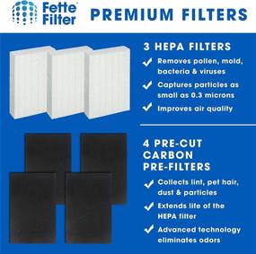 img 2 attached to 🛡️ Fette Filter Replacement Filter Pack for HPA300 Honeywell Air Purifier 300 and Filter R - Includes Pre-Cut Activated Carbon Pre-Filters (3 Hepa 4 Carbon Filters)