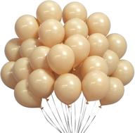 🎈 50 pcs skin tone retro apricot latex balloons - 5 inch - ideal for wedding, bridal, and baby shower party decorations логотип