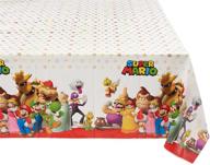 🎉 amscan 571554 super mario brothers multicolor plastic table cover - ultimate party essential, 54" x 96" 1 ct logo