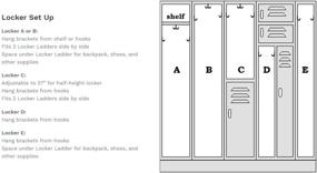 img 1 attached to 🗂️ Convenient and Space-saving Hanging Locker Ladder Organizer by Del Design - Ideal for School, Work, and Gym Storage - 3 Shelves - 9x5.5x38 Inches - Sleek Black Design