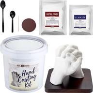 🤗 capture your love: hand casting kit for couples with diy plaster statue molding & mahogany base - perfect wedding, anniversary, or birthday gift logo