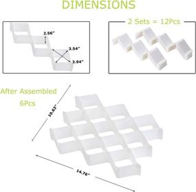 img 2 attached to 📦 Honeycomb Drawer Organizer Divider - DIY Plastic Grid Divider Set for Socks, Belts, Scarves - 2 Sets of 45 Slots - White