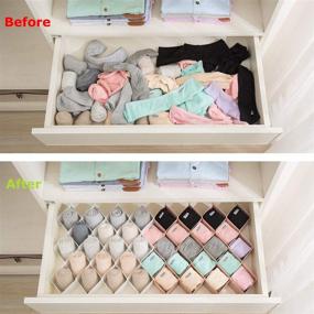 img 1 attached to 📦 Honeycomb Drawer Organizer Divider - DIY Plastic Grid Divider Set for Socks, Belts, Scarves - 2 Sets of 45 Slots - White