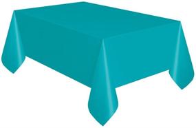 img 2 attached to Teal Plastic Tablecloth 108 54