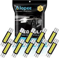 alopee - 10-pack 100 lumens xenon white 30mm - 31mm 12v led festoon light 4014 9-smd sun visor vanity mirror led bulbs for vehicle 6615f 6614f 3021 3022 3175 t-2 sf6/6 with improved seo logo