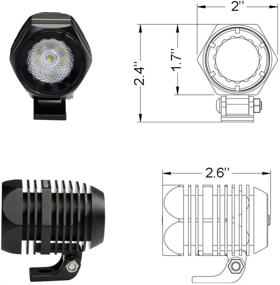 img 3 attached to 🔦 Handster Compact 2" 10W CREE XM-L2 LED Pod Light 2PCS CNC Aluminum Housing Spot Beam Driving Lights Super Bright Work Light for Motorcycle 4x4 Off Road Boat and Heavy Duty
