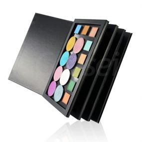 img 3 attached to Large Empty Makeup Storage Box: Coosei Book Shaped Magnetic Eyeshadow Palette with 4 Layers