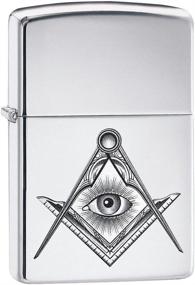 img 1 attached to 🔥 Zippo Lighter: Masonic Compass and Square - High Polish Chrome 79242 - A Symbol of Prestige and Elegance