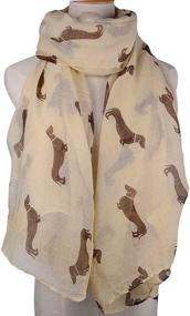 img 1 attached to Women's Fashion Pashmina Scarf with 9 Colorful Animal Dachshund Dog Print - Perfect Gift for Scarf Lovers