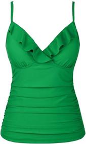 img 4 attached to Hilor Tankini Shirred Swimsuits Swimwear Women's Clothing for Swimsuits & Cover Ups