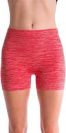 🩳 homma women's slim fit compression heathered yoga shorts, ideal for running & workout, seamless design logo