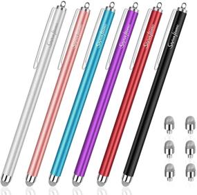 img 4 attached to 🖊️ StylusHome Stylus Pens for Touch Screens (6 Pcs) with Replaceable Tips - Precise Capacitive Stylus for iPad, iPhone, Tablets & All Universal Touch Devices
