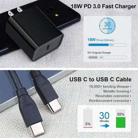 img 3 attached to 🔌 High-Speed 18W PD USB C Wall Charger for Samsung Galaxy, Google Pixel, and iPad Pro - Fast Charging with Type C Power Delivery USB C Cord