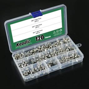 img 1 attached to Keadic 120Pcs 3030 Series T Nuts: M4 M5 M6 Hammer Head Fastener Assortment Kit for Aluminum Profile - Carbon Steel Nickel Plated in Organizing Box