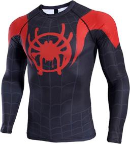 img 3 attached to Unleash Your Superpowers with the Men's Compression Shirt from Into The Spider-Verse Collection