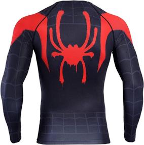 img 2 attached to Unleash Your Superpowers with the Men's Compression Shirt from Into The Spider-Verse Collection