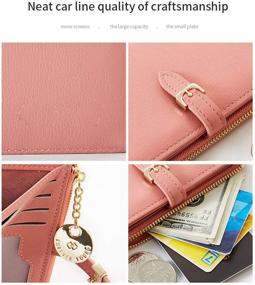 img 2 attached to 👜 Комплект женской кожаной средней сумки-органайзера с блокирующими кошельками