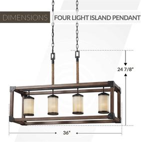 img 2 attached to 🏖️ Sea Gull Lighting Dunning Island Pendant 6613304-846 with Creme Parchment Glass Shades in Stardust Finish