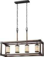 🏖️ sea gull lighting dunning island pendant 6613304-846 with creme parchment glass shades in stardust finish logo