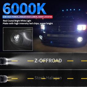 img 2 attached to 🚙 Z-OFFROAD 2 шт. 63W LED противотуманные фары для Dodge Ram 1500 2002-2008 гг., Ram 2500 3500 2003-2009 гг., Durango Truck 2004-2006гг. - водительская и пассажирская сторона, черные.