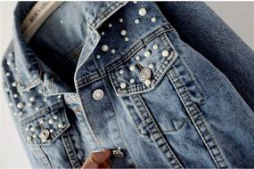 img 1 attached to Flygo Womens Trucker Jacket Distressed