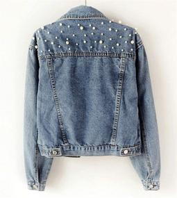 img 3 attached to Flygo Womens Trucker Jacket Distressed