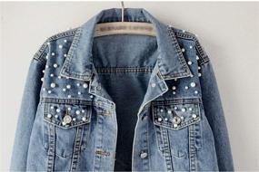 img 2 attached to Flygo Womens Trucker Jacket Distressed