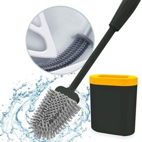 img 4 attached to 🚽 Revolutionary Silicone Flex Toilet Brush: Quick-Drying, Multifunctional Soft Cleaner with Holder - Green (1 pcs)