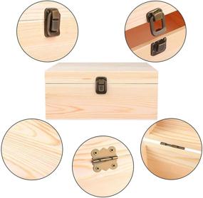 img 1 attached to 📦 ADXCO 3 Pack Unfinished Wood Treasure Chest: Decorative Pine Box with Locking Clasp for Crafts, Art, Hobbies, Projects, Jewelry & Home Storage