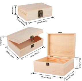 img 3 attached to 📦 ADXCO 3 Pack Unfinished Wood Treasure Chest: Decorative Pine Box with Locking Clasp for Crafts, Art, Hobbies, Projects, Jewelry & Home Storage