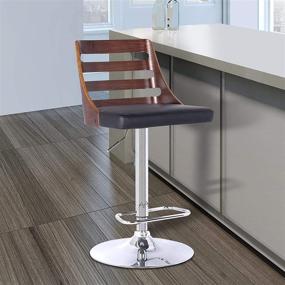 img 4 attached to 🔥 Modern and Stylish Armen Living Storm Barstool: Black Faux Leather & Stainless Steel Finish