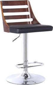 img 3 attached to 🔥 Modern and Stylish Armen Living Storm Barstool: Black Faux Leather & Stainless Steel Finish