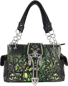 img 3 attached to Justin West Camouflage Rhinestone Crossbody Women's Handbags & Wallets for Crossbody Bags