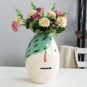 img 3 attached to 🌸 Tenforie Ceramic Flower Vase: Hand-Painted Dolomite Pot for Stylish Indoor Home Decor and Wedding Centerpieces