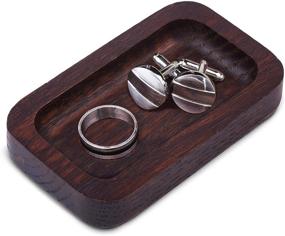 img 4 attached to 🎁 Prazoli Wooden Ring Holder for Men - Stylish Men's Ring Dish, Trinket Dish, and Key Tray for Him - Perfect Valentines Day, Anniversary, Fathers Day, Birthday Gift Idea