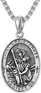 📿 seiyang sterling silver st michael/st christopher necklace: protecting men and women with archangel catholic coin jewelry logo