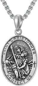 img 2 attached to 📿 Seiyang Sterling Silver St Michael/St Christopher Necklace: Protecting Men and Women with Archangel Catholic Coin Jewelry