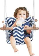 👶 safe baby hanging swing seat chair for toddler, infant swings, outdoor indoor swing for toddlers, canvas toddler swing with comfortable backrest cushion and durable pe rope, baby hammock chair logo