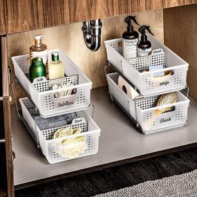 img 2 attached to 🗄️ madesmart 2-Tier Frost Organizer with Handles and Dividers - Multi-Purpose Slide-Out Storage Baskets