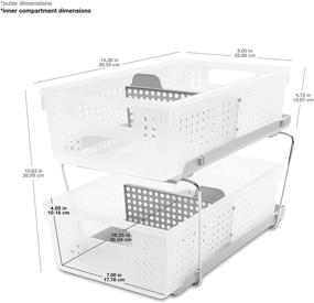 img 1 attached to 🗄️ madesmart 2-Tier Frost Organizer with Handles and Dividers - Multi-Purpose Slide-Out Storage Baskets