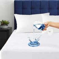 💧 premium twin size waterproof mattress cover - breathable, noiseless, cooling, and machine-washable bed cover with 21" deep pocket - set of 2 logo