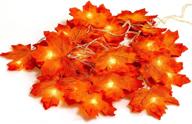 🍁 blasoul 2pcs thanksgiving fall home decor maple leaf string lights - 40 led waterproof maple leaf string lights (battery operated) for interior and exterior decoration - ideal for party, thanksgiving festival логотип