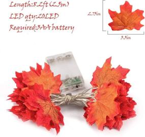 img 2 attached to 🍁 Blasoul 2Pcs Thanksgiving Fall Home Decor Maple Leaf String Lights - 40 LED Waterproof Maple Leaf String Lights (Battery Operated) for Interior and Exterior Decoration - Ideal for Party, Thanksgiving Festival