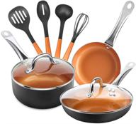 🍳 shineuri 9-piece copper nonstick cookware set with ceramic pots and pans, copper finish, nonstick coating, and 4-piece cooking utensils logo