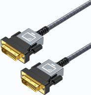 dvi to dvi cable 6ft by capshi - high quality dvi-d 24+1 🔗 (alloy shell/nylon braid/gold-plated) for gaming, dvd, laptop, tv and projector - supports 1920x1080 60hz (grey) logo