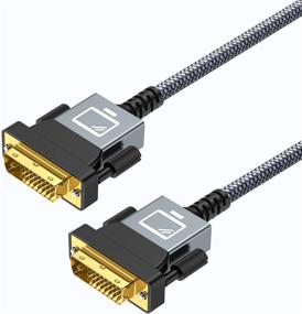 img 4 attached to DVI to DVI Cable 6FT by Capshi - High Quality DVI-D 24+1 🔗 (Alloy Shell/Nylon Braid/Gold-Plated) for Gaming, DVD, Laptop, TV and Projector - Supports 1920x1080 60HZ (Grey)