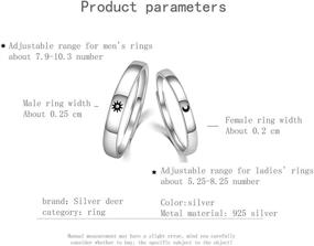 img 2 attached to 💍 Sunny & Lunar Love: 925 Sterling Silver Promise Rings for Couples - Ideal for Weddings & Engagements